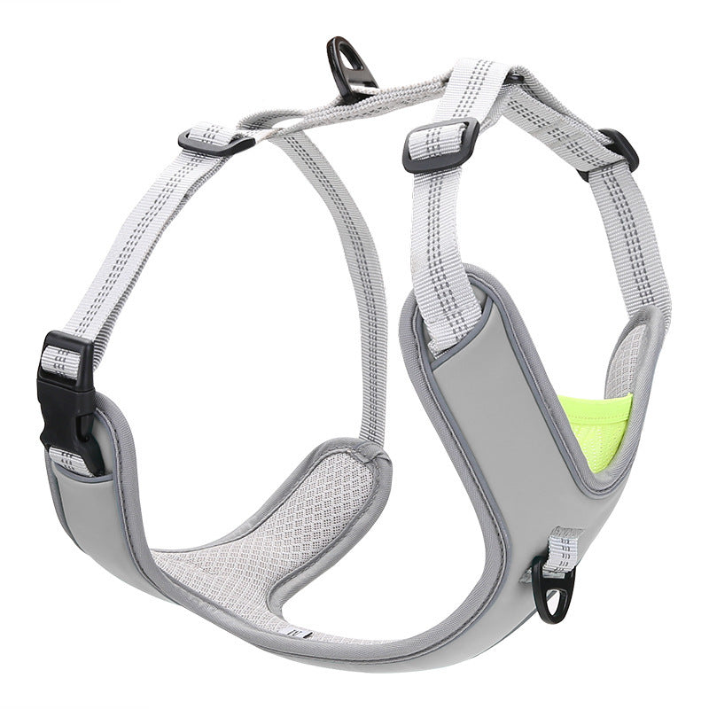HKM-498579 Adjustable Chest and Back Dog Harness for Outdoor Trekking, Multiple Sizes Available
