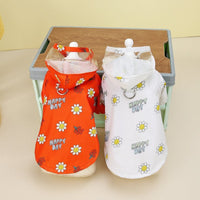 HKM-498707 Raincoat for Dogs - Two Feet Design with Pull Ring, Transparent, Available in Orange and White, Suitable for All Seasons