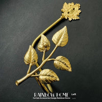 HKM-498771 Lily Little Angel Wings Brass Curtain Hooks with Decorative Leaf and Flower Designs