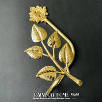HKM-498771 Lily Little Angel Wings Brass Curtain Hooks with Decorative Leaf and Flower Designs