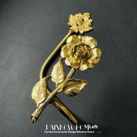 HKM-498771 Lily Little Angel Wings Brass Curtain Hooks with Decorative Leaf and Flower Designs