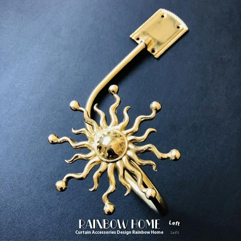 HKM-498771 Lily Little Angel Wings Brass Curtain Hooks with Decorative Leaf and Flower Designs