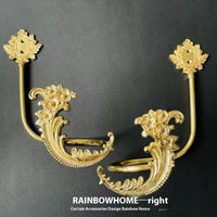 HKM-498771 Lily Little Angel Wings Brass Curtain Hooks with Decorative Leaf and Flower Designs