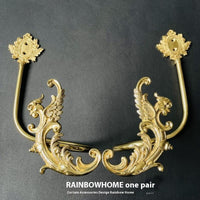 HKM-498771 Lily Little Angel Wings Brass Curtain Hooks with Decorative Leaf and Flower Designs