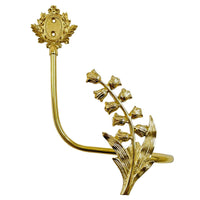 HKM-498771 Lily Little Angel Wings Brass Curtain Hooks with Decorative Leaf and Flower Designs