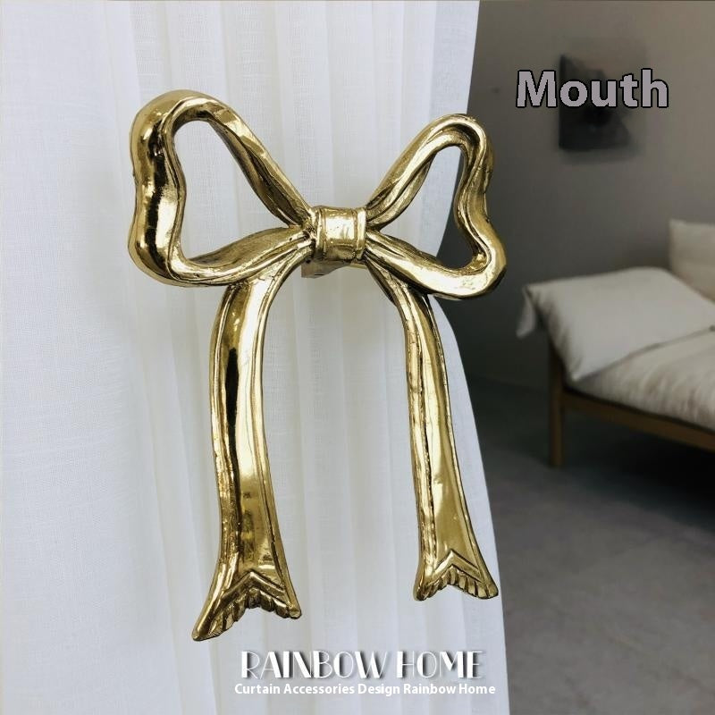 HKM-498771 Lily Little Angel Wings Brass Curtain Hooks with Decorative Leaf and Flower Designs
