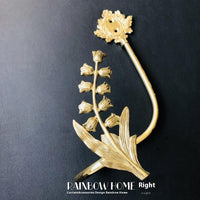 HKM-498771 Lily Little Angel Wings Brass Curtain Hooks with Decorative Leaf and Flower Designs