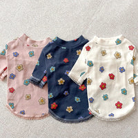 HKM-498835 Cute Breathable Polyester Dog Clothes for Small Pets in Blue and White