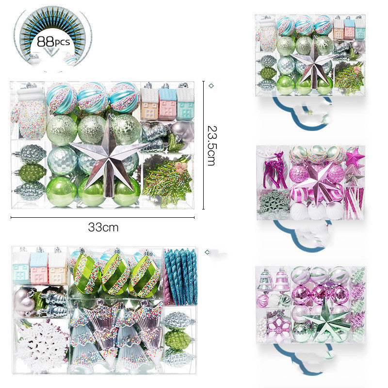 HKM-498835 Decorative Christmas Balls Set in Pastoral and Modern Styles, Made of Plastic and PET