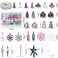 HKM-498835 Decorative Christmas Balls Set in Pastoral and Modern Styles, Made of Plastic and PET