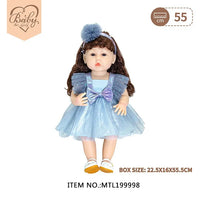 HKM-498899 22 Inch Reborn Baby Doll - Realistic Full Silicone Toddler Doll for Ages 0 to 14 Years