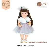 HKM-498899 22 Inch Reborn Baby Doll - Realistic Full Silicone Toddler Doll for Ages 0 to 14 Years