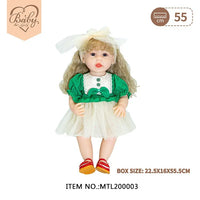HKM-498899 22 Inch Reborn Baby Doll - Realistic Full Silicone Toddler Doll for Ages 0 to 14 Years