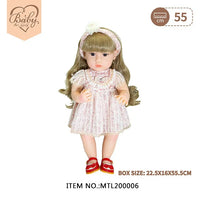 HKM-498899 22 Inch Reborn Baby Doll - Realistic Full Silicone Toddler Doll for Ages 0 to 14 Years