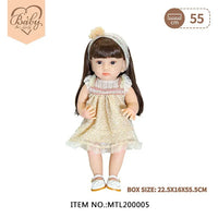 HKM-498899 22 Inch Reborn Baby Doll - Realistic Full Silicone Toddler Doll for Ages 0 to 14 Years