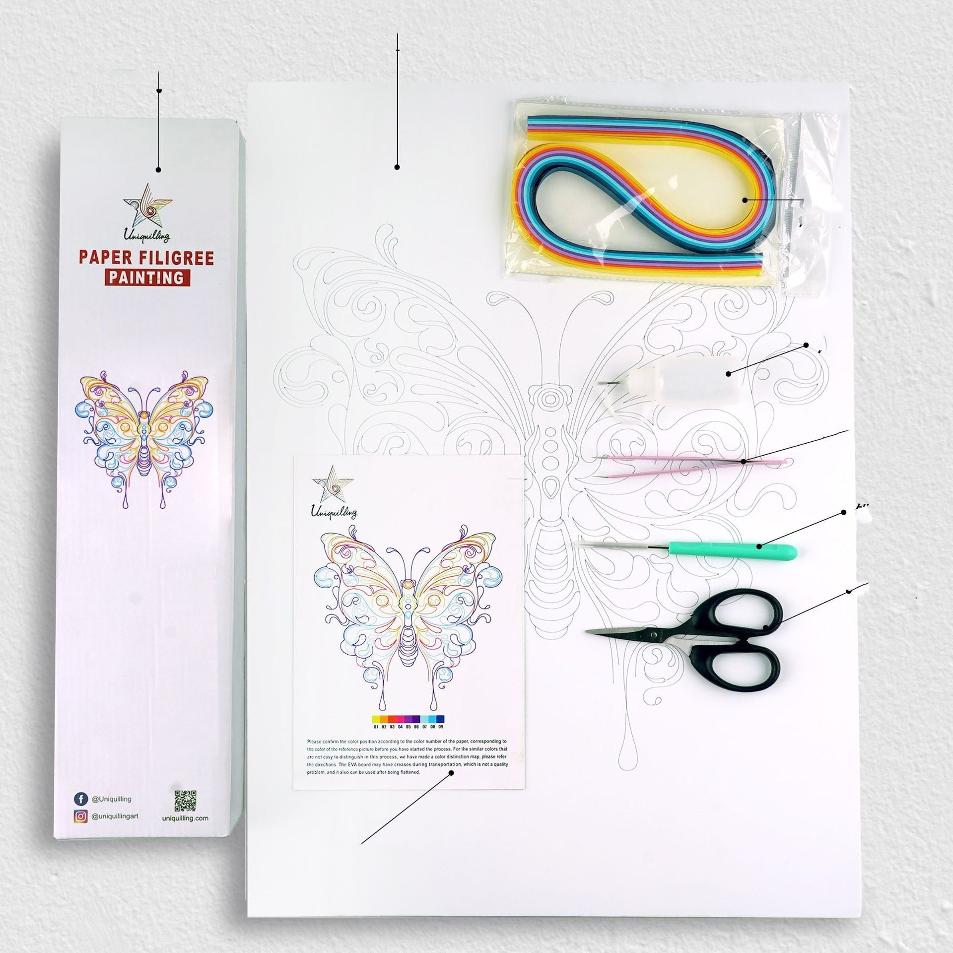 HKM-498899 Handmade Quilted Paper Craft Kit for Creative Hanging Ornaments
