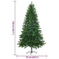 HKM-499027 Lifelike 150 cm Artificial Christmas Tree with PE Branches and Steel Stand