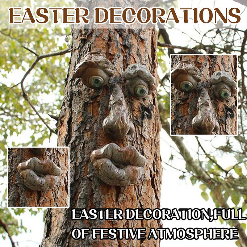 HKM-499155 Resin Tree Monster Hanging Ornament - Modern and Simple Design in Multiple Colors