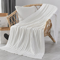 HKM-499219 Nordic Cotton Decorative Blanket for Nap and Leisure, Plain Pattern, 3% Shrinkage Rate