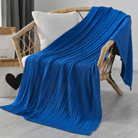 HKM-499219 Nordic Cotton Decorative Blanket for Nap and Leisure, Plain Pattern, 3% Shrinkage Rate