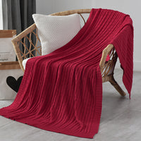 HKM-499219 Nordic Cotton Decorative Blanket for Nap and Leisure, Plain Pattern, 3% Shrinkage Rate