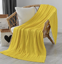 HKM-499219 Nordic Cotton Decorative Blanket for Nap and Leisure, Plain Pattern, 3% Shrinkage Rate