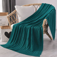 HKM-499219 Nordic Cotton Decorative Blanket for Nap and Leisure, Plain Pattern, 3% Shrinkage Rate