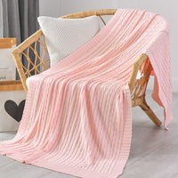 HKM-499219 Nordic Cotton Decorative Blanket for Nap and Leisure, Plain Pattern, 3% Shrinkage Rate
