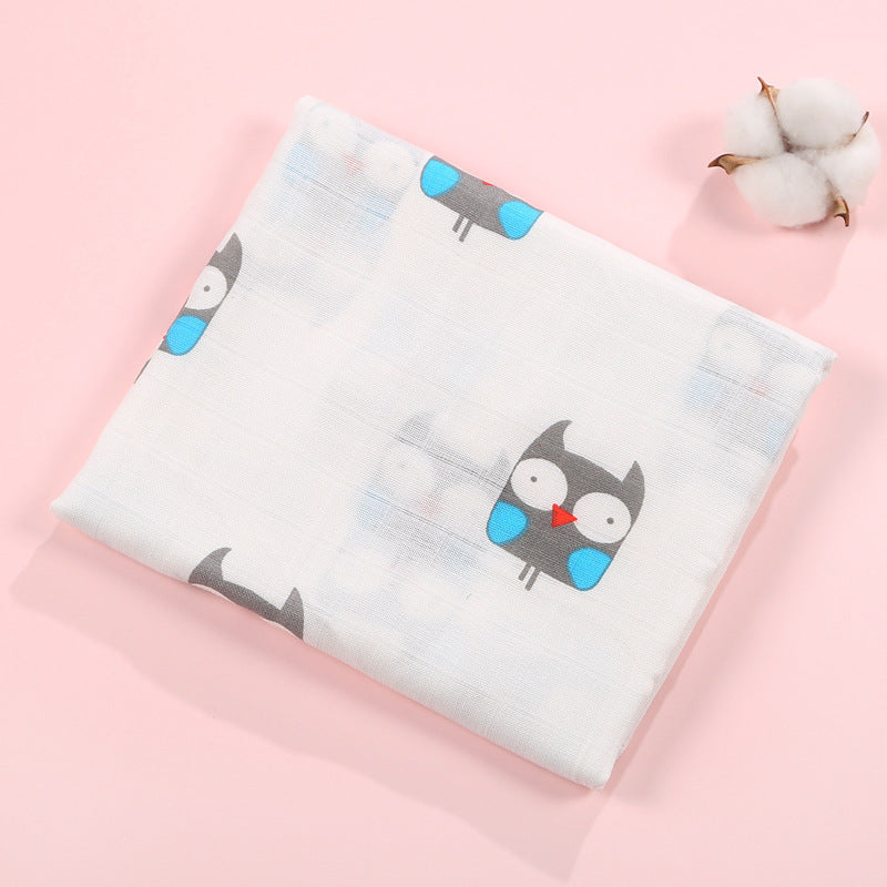 HKM-499219 Soft Double-Layer Cotton Baby Bath Towel with Colorful Cartoon Patterns