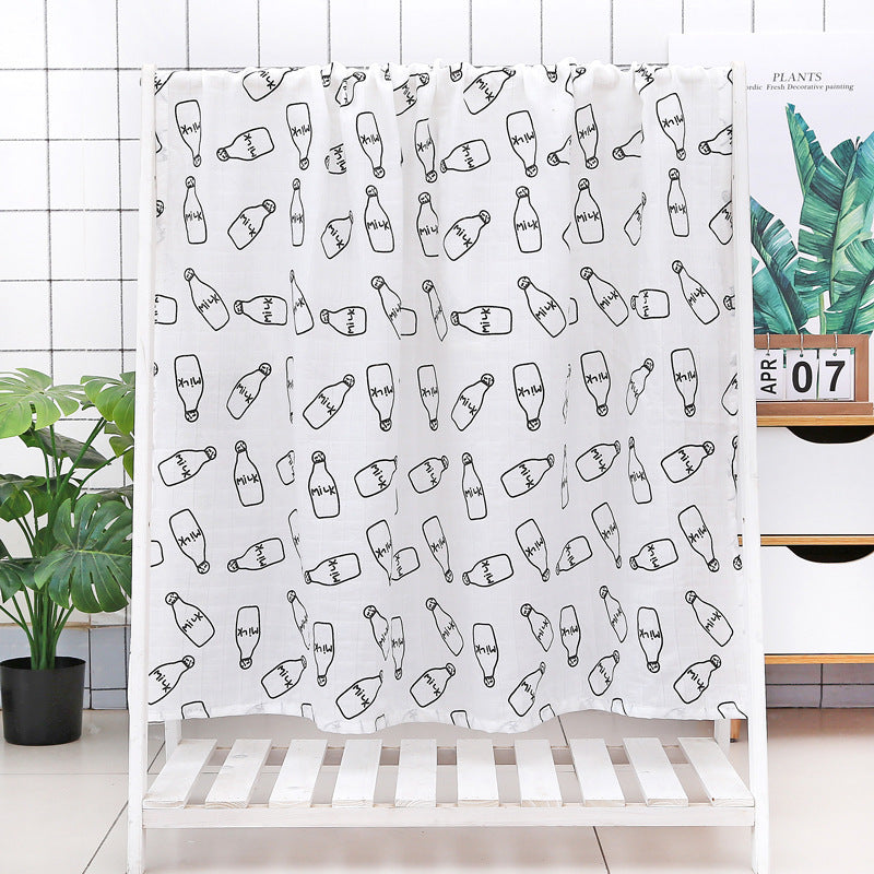HKM-499219 Soft Double-Layer Cotton Baby Bath Towel with Colorful Cartoon Patterns