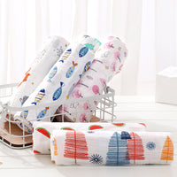 HKM-499219 Soft Double-Layer Cotton Baby Bath Towel with Colorful Cartoon Patterns