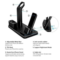 HKM-499283 4-in-1 Wireless AirPods Charging Dock Holder with USB Cable