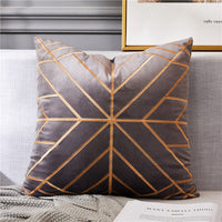 HKM-499603 Modern Bronzing Rice Character Cushion Pillow for Living Room and Bedroom