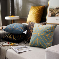 HKM-499603 Modern Bronzing Rice Character Cushion Pillow for Living Room and Bedroom