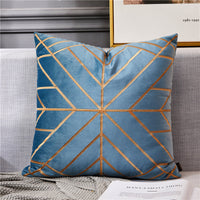 HKM-499603 Modern Bronzing Rice Character Cushion Pillow for Living Room and Bedroom
