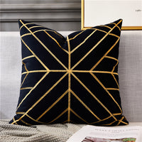 HKM-499603 Modern Bronzing Rice Character Cushion Pillow for Living Room and Bedroom
