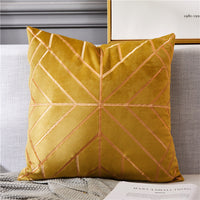 HKM-499603 Modern Bronzing Rice Character Cushion Pillow for Living Room and Bedroom
