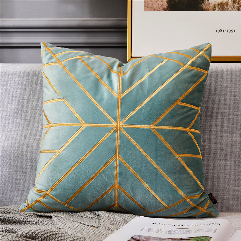 HKM-499603 Modern Bronzing Rice Character Cushion Pillow for Living Room and Bedroom