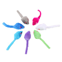 HKM-499667 Colorful Plush Mouse Cat Toy - Fun Biting Toy for Cats, 11cm Long