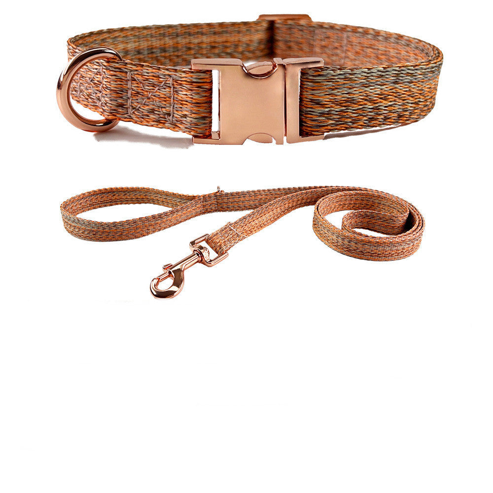 HKM-499731 Faux Linen Dog Leash with Metal Buckle – Fashionable and Simple Design in Multiple Colors