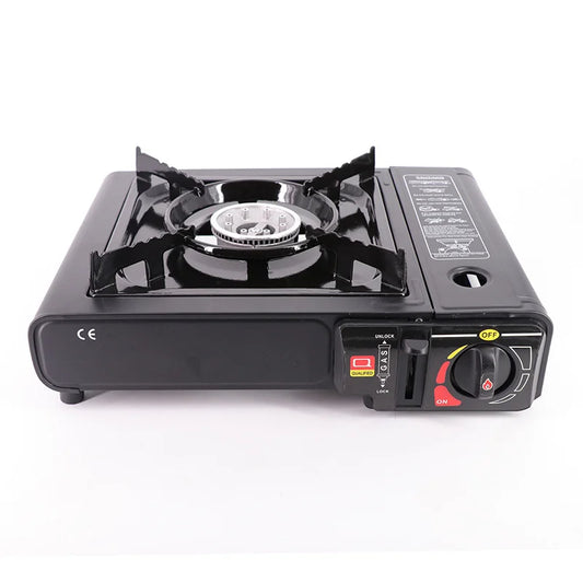 KTX-499731 Portable Propane Butane Gas Stove Kit for Outdoor Camping - Lightweight and Safe with Plastic Storage Box