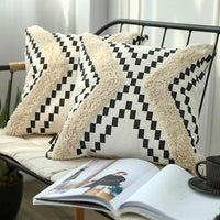 HKM-499923 Nordic Moroccan Tufted Cotton Decorative Throw Pillow - Available in Mosaic and Square Designs