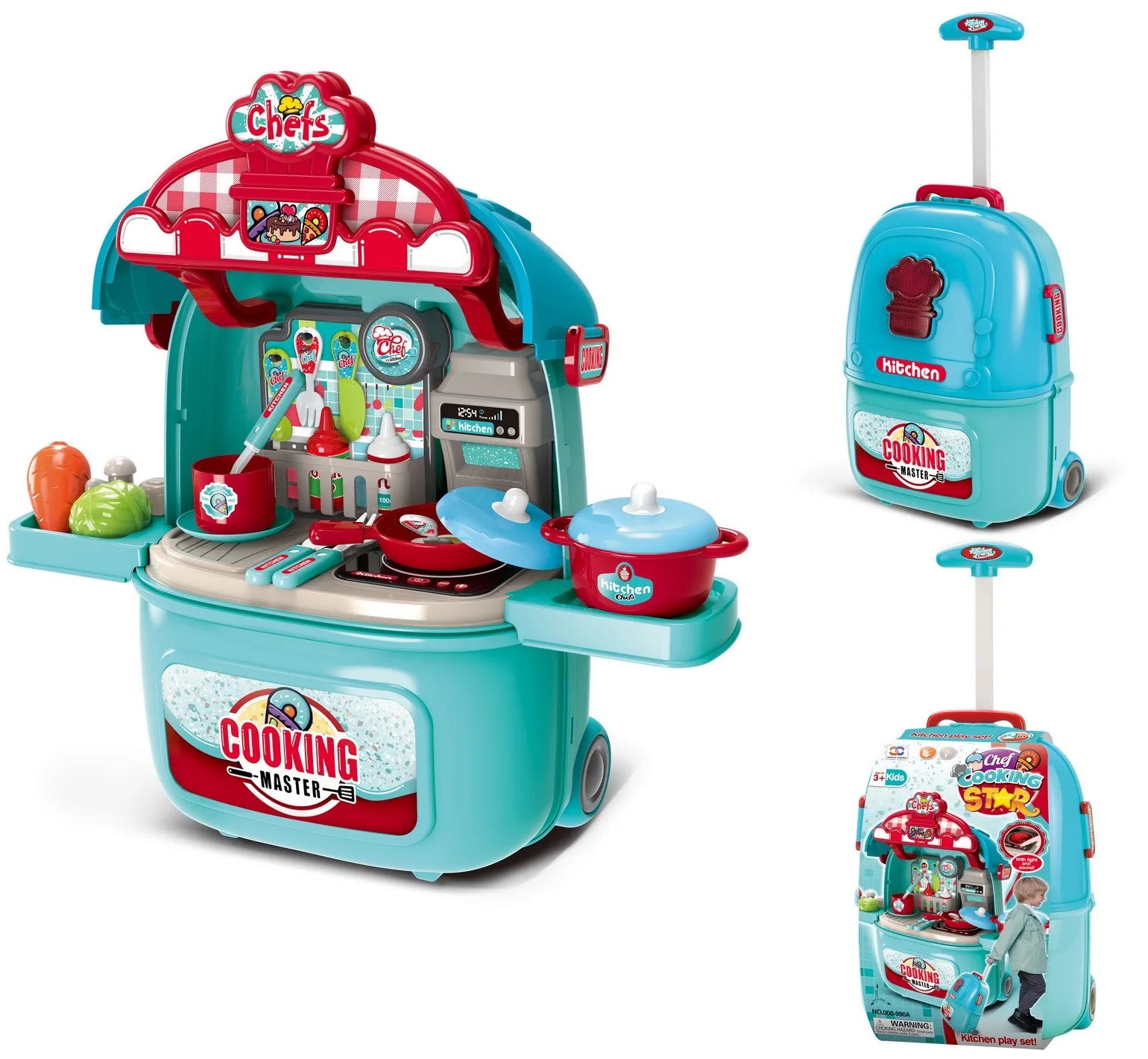 KTX-500051 Kids Pretend Play Cosmetic Makeup Kit - 2 in 1 Makeup Case for Girls Ages 2 to 13