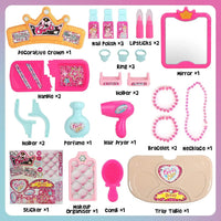 HKM-500051 Kids Pretend Play Cosmetic Makeup Kit - 2 in 1 Makeup Case for Girls Ages 2 to 13