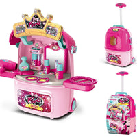 HKM-500051 Kids Pretend Play Cosmetic Makeup Kit - 2 in 1 Makeup Case for Girls Ages 2 to 13