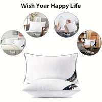HKM-500179 Soft Blue Bed Pillow - Comfortable Sleep Support, 1 Pack