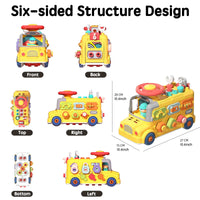 HKM-500179 Take Apart Construction Vehicle Educational Toy for Kids - DIY Engineering Bus with Screw and Nail Assembly