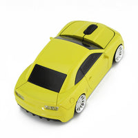 HKM-500243 Creative Wireless Car Mouse in Yellow, Red, Blue, and Black - 1600dpi Optical Mouse with USB Connection for Laptops