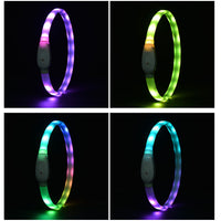 HKM-500243 Luminous USB Rechargeable Silicone Dog Collar and Leash Set for All Seasons