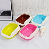 HKM-500243 Semi-Enclosed Cat Litter Box in Four Vibrant Colors, Made of Easy-to-Clean PP Material